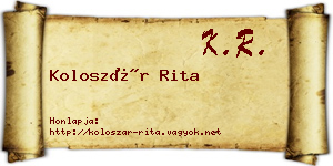 Koloszár Rita névjegykártya