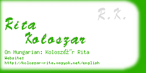 rita koloszar business card